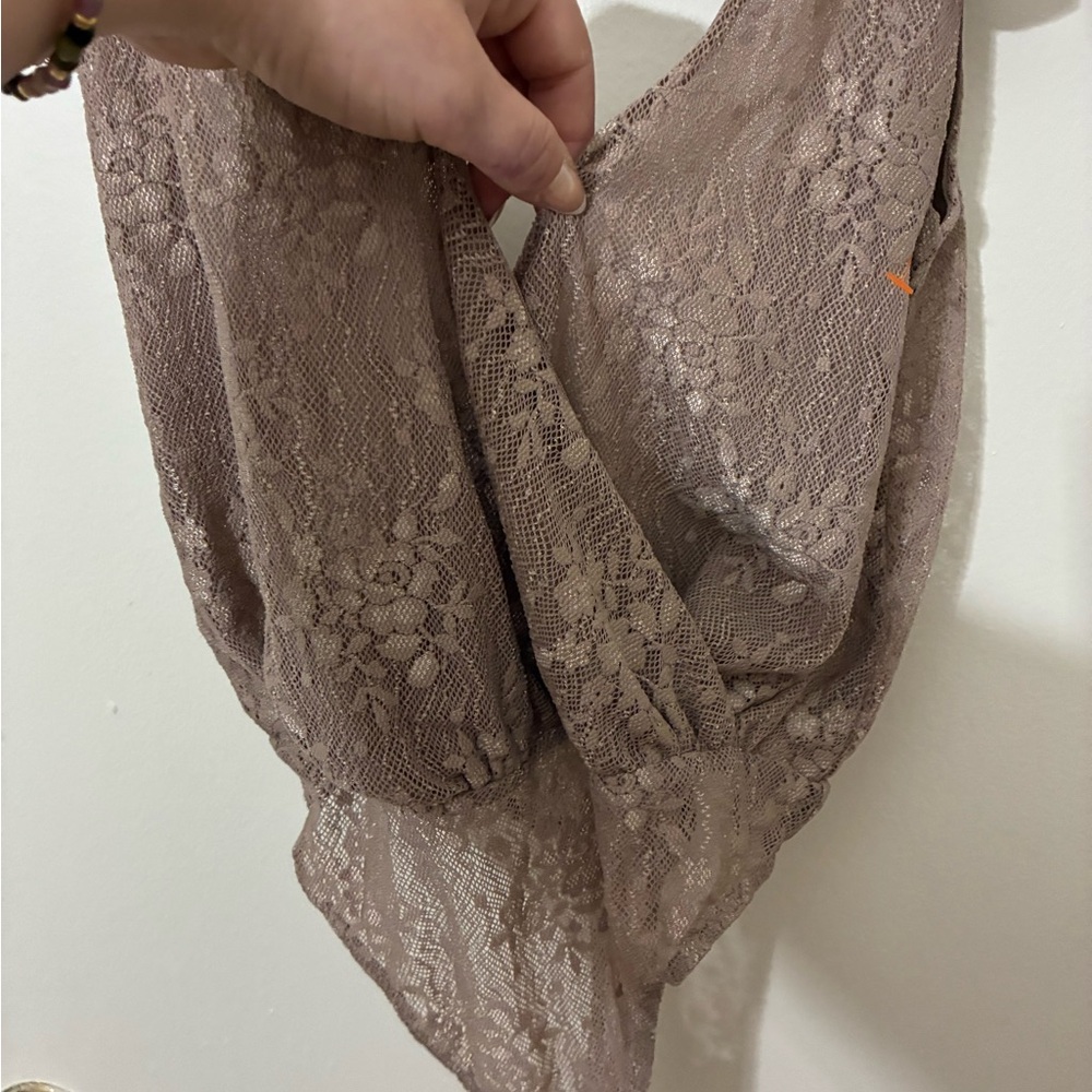 Free People Lace Bodysuit in Taupe Size XS - Picture 2 of 4